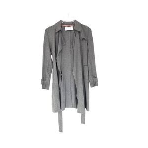 Harris Wharf London Gray Belted Lightweight Sweater Jacket Overcoat Size Small‎